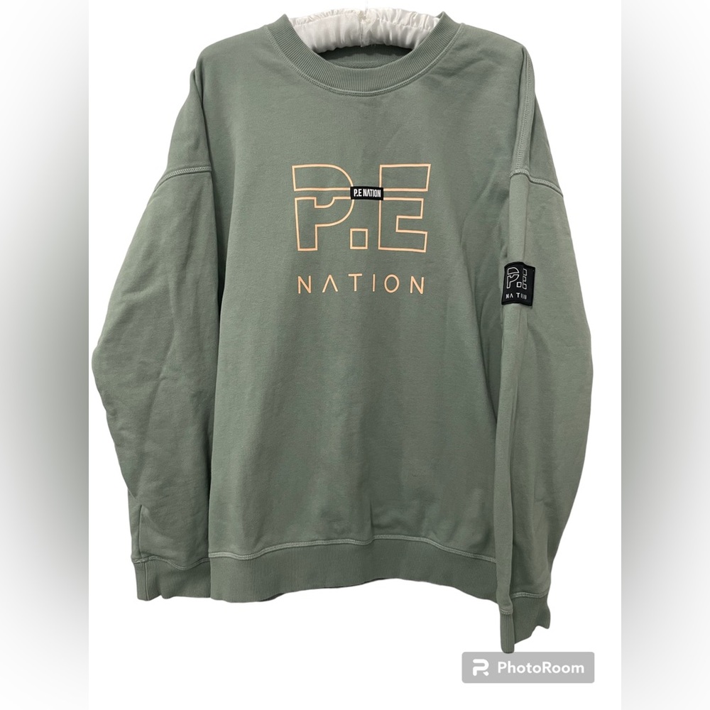 P. E Nation Heads Up Sweatshirt Iceberg Green Size Large